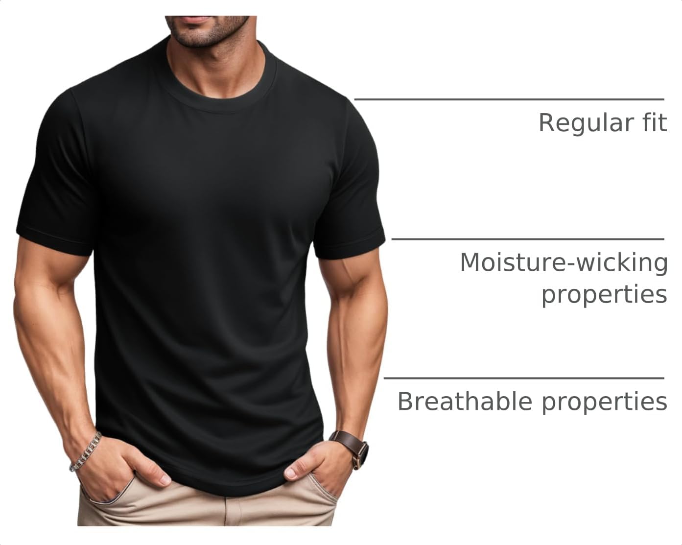 MAGCOMSEN Mens T-Shirts Short Sleeve UPF 80+ Sun Protection Lightweight Moisture Wicking Casual Crew Neck Basic Tees - Image 4
