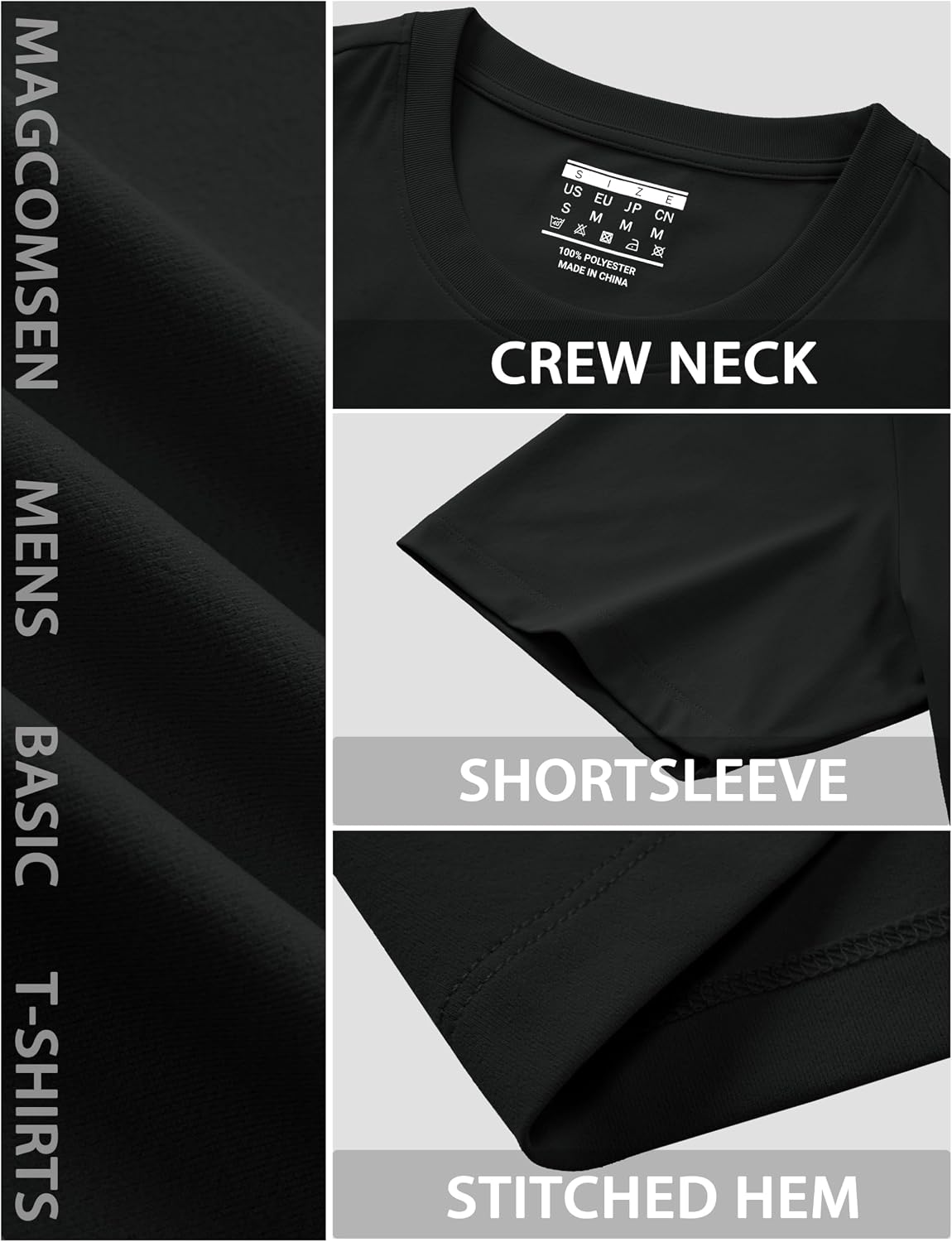 MAGCOMSEN Mens T-Shirts Short Sleeve UPF 80+ Sun Protection Lightweight Moisture Wicking Casual Crew Neck Basic Tees - Image 7