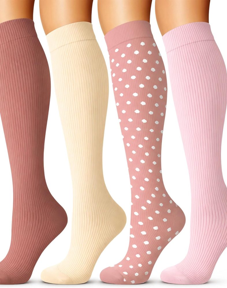 Laite Hebe 4 Pairs-Compression Socks for Women&Men Circulation-Best Support for Nurses,Running,Athletic