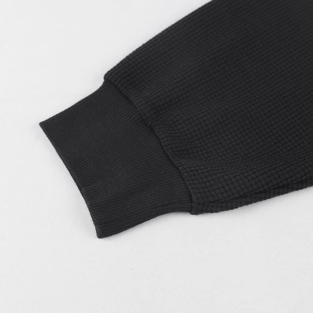 Men's Basic Long Sleeve Waffle Sweatshirt Loose Fit Workout Pullover - Image 5