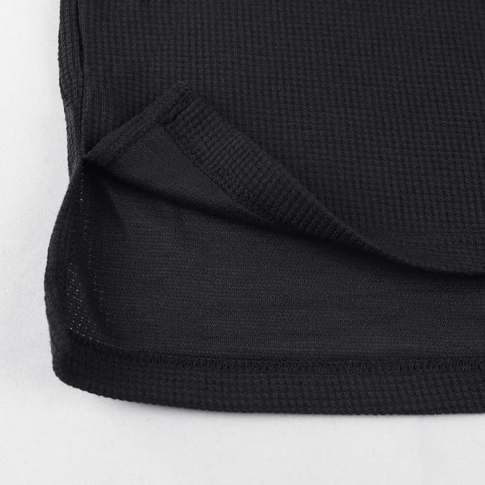 Men's Basic Long Sleeve Waffle Sweatshirt Loose Fit Workout Pullover - Image 6