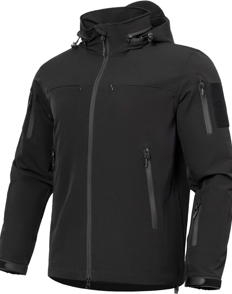 Men's Tactical Hooded Jacket,Water-Resistant