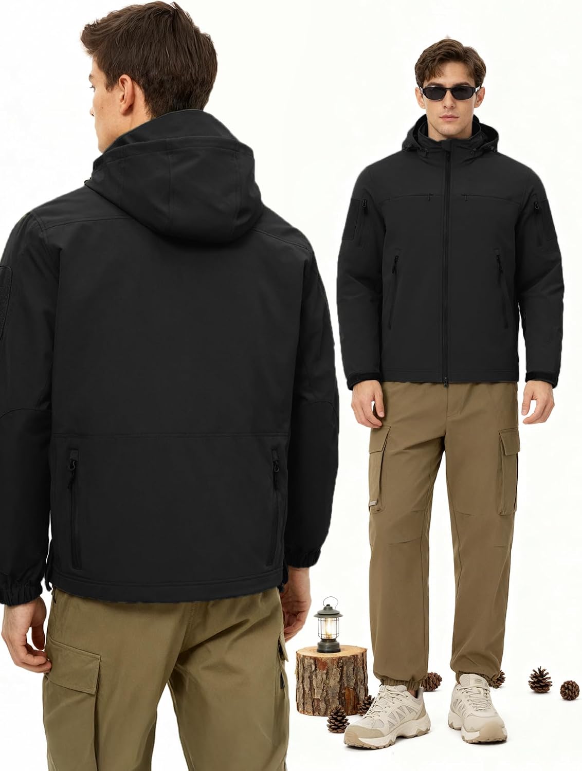 Men's Tactical Hooded Jacket,Water-Resistant - Image 2