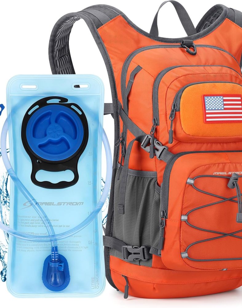 Maelstrom Lightweight Hydration Hiking Backpack with 2L/3L Water Bladder