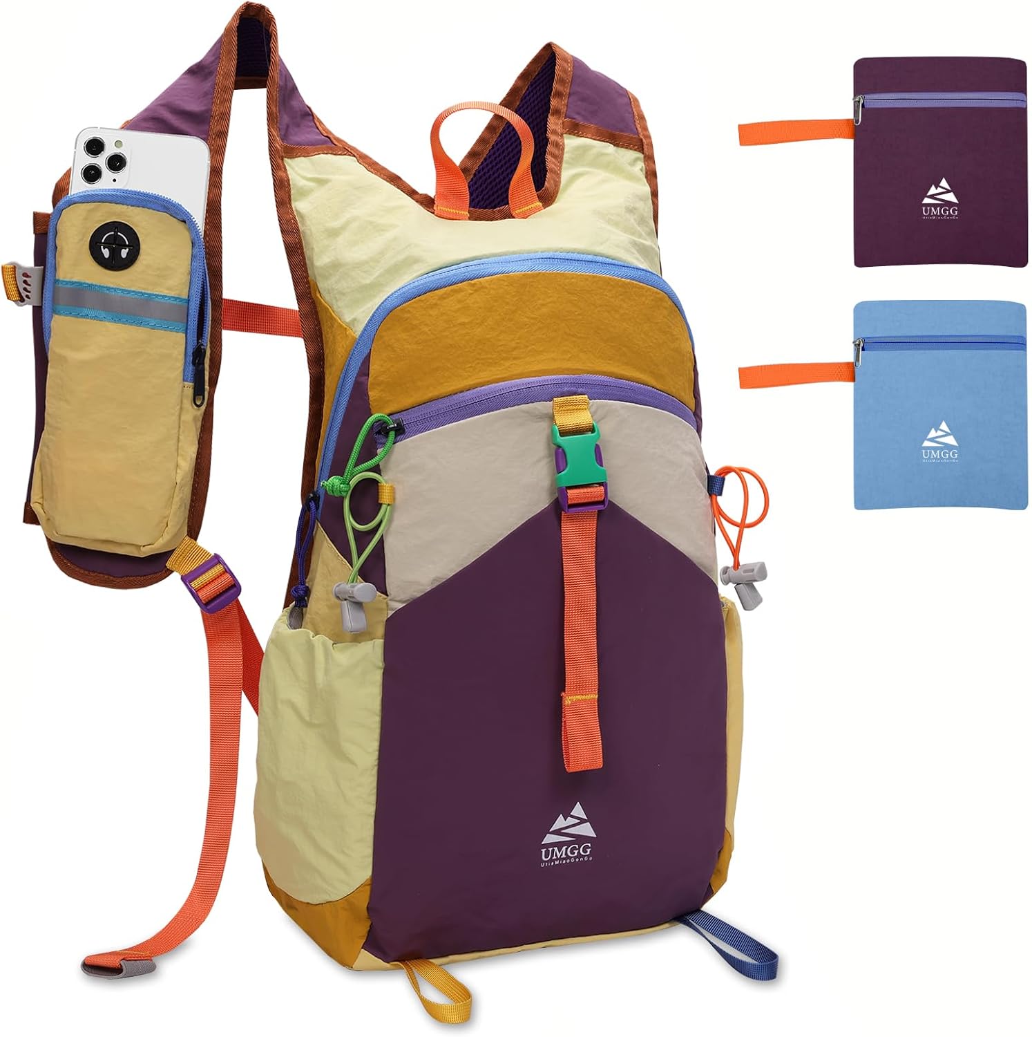 15L Small Hiking Backpack Travel Daypack Colorful Lightweight Packable Foldable Casual Backpack for Women Men